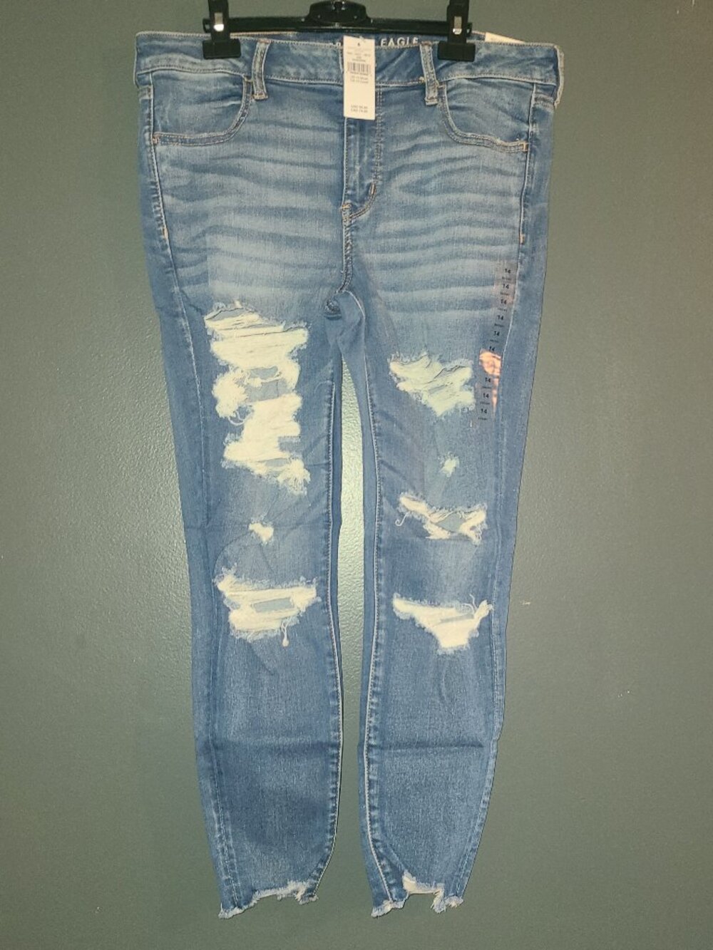 NWT American Eagle  jegging Indigo Shadow Destroy